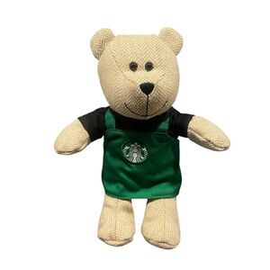Starbucks 2016 Bearista Beat Brown Small Teddy Bear Green Apron